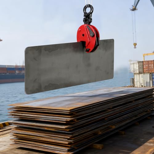Vertical Plate Lifting Clamp,1760lbs Capacity Heavy Duty Steel Plate Clamp 0.8T with 0.8 Inch Jaw Opening, Industrial Lifting Clamp for Sheet Metal and Steel Plate Handling - color: 1760lbs-vertical - Rotating Ring