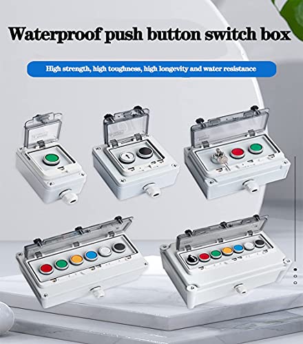 Red Stop Green Start Momentary Push Button Box IP67 22mm with Safety Cover - color: Red/green instantaneous switch box