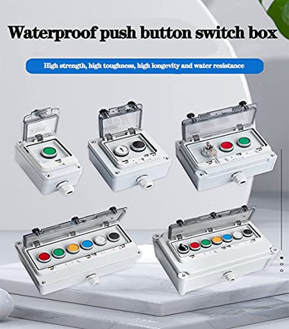 Red Stop Green Start Momentary Push Button Box IP67 22mm with Safety Cover - color: Red/green instantaneous switch box