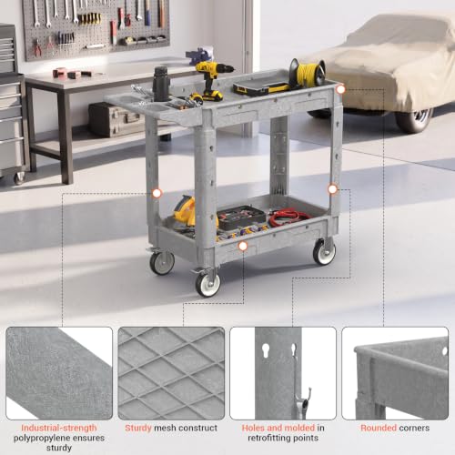 Utility Rolling Storage Cart, 40 x 17 Inch, 550 Lbs Capacity, Grey - color: Gray, size: 40 × 17 Inch