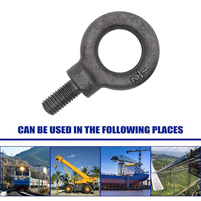 Lifting Shoulder Eye Bolt 1/2"-13 X 1-1/2", 2 Pcs, Industrial Grade Heavy Duty Forged Steel for Truck Tractor Bucket Use As Towing&Pulling Point - size: 1/2”-13*1-1/2