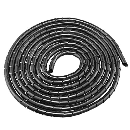 uxcell 10mm Flexible Spiral Cable Wrap Wire Cord Wraps Computer Manage Cord 9M Length Black - size: 8mmx10mmx9000mm
