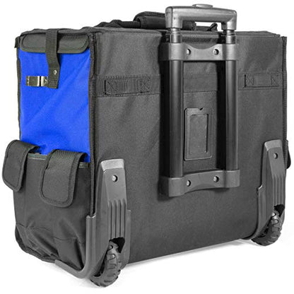 Stark USA 20-Inch Rolling Tool Bag with Wheels, Heavy Duty Tool Organizer Tote, Retractable Telescoping Handle, 22 Multi-Pocket Storage for Electricians, HVAC, Contractors, Mechanics & Construction