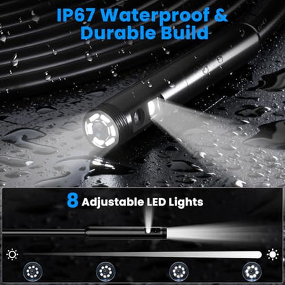 KIRFEIHT Endoscope Camera with Light, Dual Lens Borescope Camera with Light - style: Dual-Lens