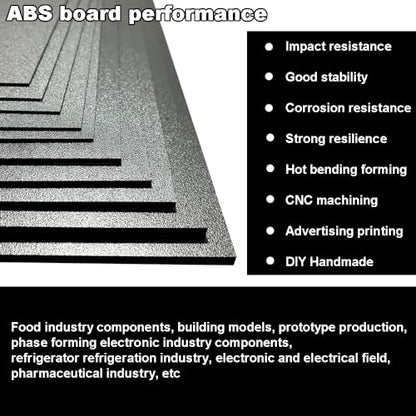 ABS Plastic Sheet 1/4 Inch Thick,12" x 16" Black, Moldable Plastic Sheets - size: 12"x16"x1/4"