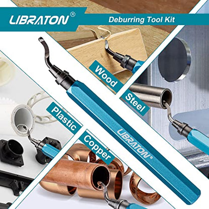 LIBRATON Deburring Tool with 11 High Speed Steel Blades, 360 Degree - style: 11Blades(Mixed 3 Types) A