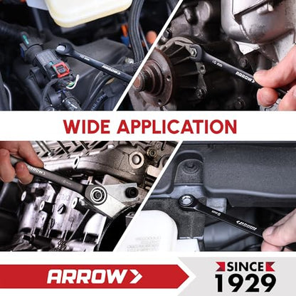 ARROW 12PCS Metric Ratcheting Wrench Set with Black Magnetic Tool Holder - style: Metric Only