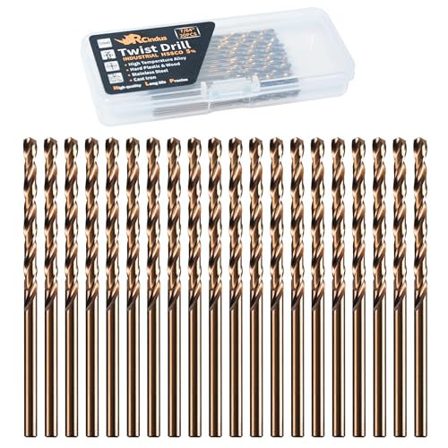 (20PCS) 7/64" Cobalt Drill Bit, HSS M35 Metal Drill Bits for Steel, Stainless Steel, Cast Iron, Hard Plastic and Wood - size: 7/64 20PCS Cobalt