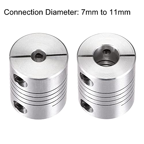 uxcell Motor Shaft 7mm to 11mm Helical Beam Coupler Coupling 25mm Dia 30mm Length - size: 7mm to 11mm