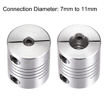 uxcell Motor Shaft 7mm to 11mm Helical Beam Coupler Coupling 25mm Dia 30mm Length - size: 7mm to 11mm