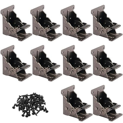 10 Pack Folding Leg Brackets, Folding Table Leg Bracket, Self-Locking Hinge - size: 10 Packs