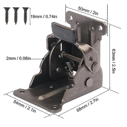 8 Pack Folding Leg Brackets, Folding Table Leg Bracket, Self-Locking Hinge, Foldable Support Bracket with Screws for DIY Tables, Beds, Folding Workbenches, by GENHAKON - size: 8 Packs