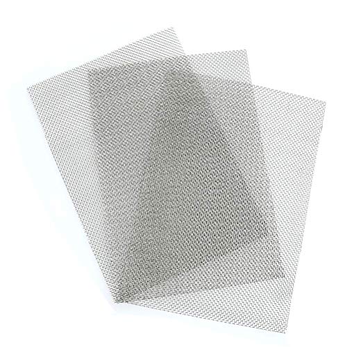 TIMESETL 3 Pcs Stainless Steel Woven Wire 10 Mesh - 12" x 8"(30x21cm) Garden Fence Mesh Window Screens Net Cabinets Mesh Replacement - size: 12" x 8" 10 Mesh