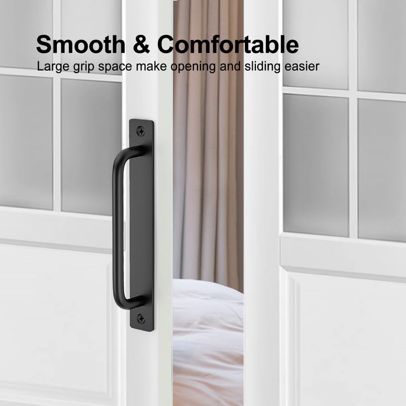 Ravinte Barn Door Handles 2 Pack Sliding Door Pulls, 6.3 in Hole Centers - size: 6.3 in Hole Centers