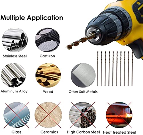 10PCS 2mm Mini HSS Drill Bit,Straight Shank Twist Drill - size: 2mm