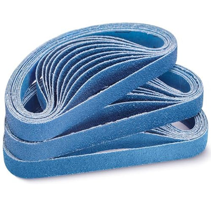 1/2" x 18" Zirconia Sanding Belts, 80 Grit, 30 Pack - color: 80 Grit, size: 1/2x18 inch