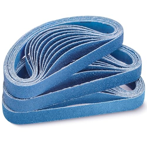 1/2" x 18" Zirconia Sanding Belts, 80 Grit, 30 Pack - color: 80 Grit, size: 1/2x18 inch