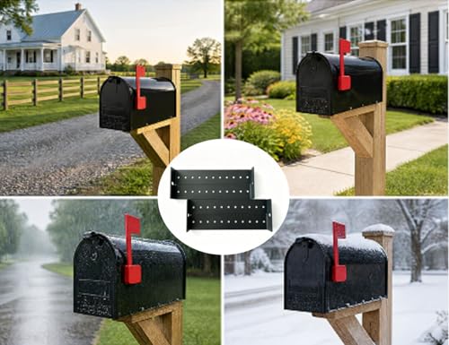 Mailbox Mounting Bracket,Carbon Steel,(fits mailboxes with a 6.4~12.3”Wide Floor) - size: 6.4~12.3 in