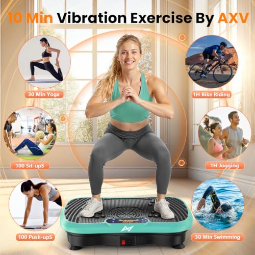 AXV Vibration Plate Exercise Machine Fitness Platform Body Vibrating Board - color: SLIM.GREEN