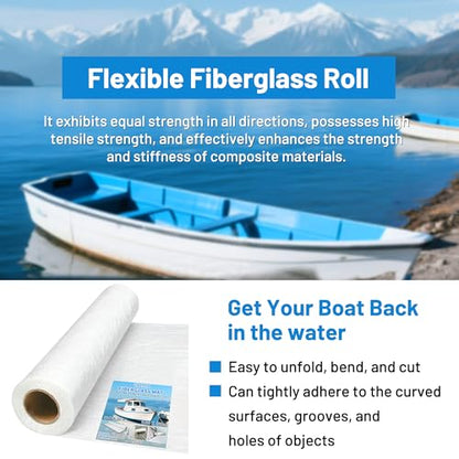 Fiberglass Mat 50 in x 30 ft, 125 Sq. Ft Fiberglass Chopped Strand Mat