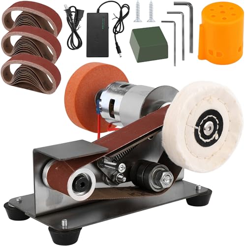 Mini Belt Sander for Knife Making, 15° Electric Power Bench Belt Sanders - style: 15 Degree Belt Sander
