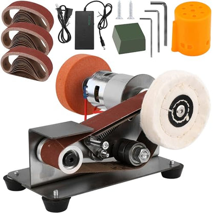 Mini Belt Sander for Knife Making, 15° Electric Power Bench Belt Sanders - style: 15 Degree Belt Sander