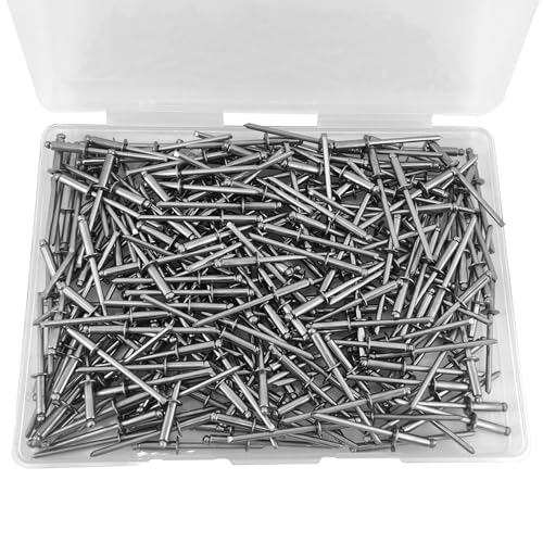 ALLCLEAN 250 Pcs 1/8"x3/8" Stainless Steel Blind Pro Rivets,3.2 x 10mm Pop Rivets,Stainless Steel Grip and Stainless Steel Mandrel - color: Stainless Steel, size: 1/8"x3/8"