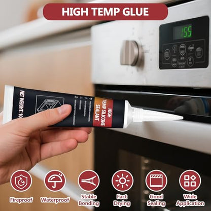 100ml Black Oven Heat Resistant Glue, Fixes Cracks - size: 100ml