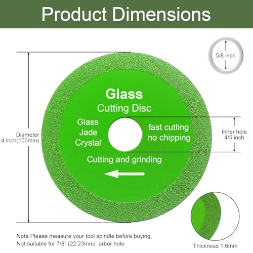 10 Pack Glass Cutting Disc, 4" Diamond Blade for Angle Grinder - size: 10 x 4"