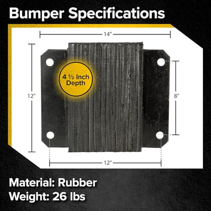 Rubber Dock Bumper, 12" x 12" x 4.5", 3/4" Mounting Holes, Guardian - size: 12" x 12" x 4.5"