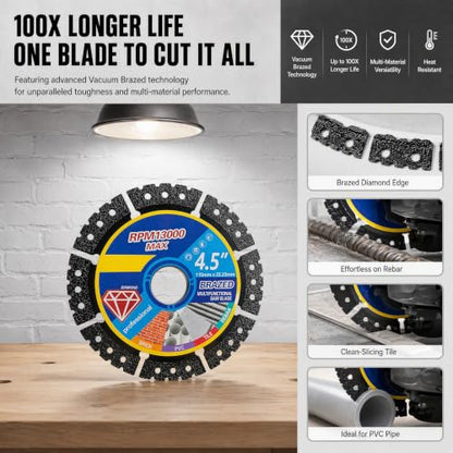 6 Pack 4.5" Diamond Blades discos para cortar Ceramica （2026 Upgraded）