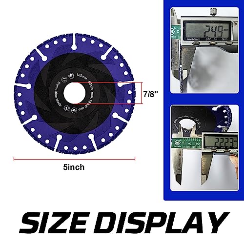 YIJING 5" Diamond Metal Cutting Wheel for Rebar Sheet Metal Angle Iron Stainless Steel - size: 5 inch