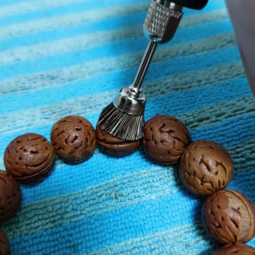 15 Pcs 1/8 Inch Shank Assorted Shape Horse Hair Wheel Brushes - style: 15 Pcs Brown
