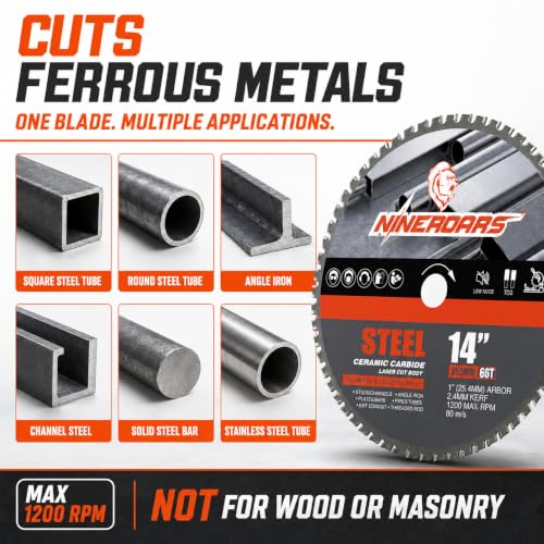 14 Inch 66T Carbide Metal Cutting Saw Blade for Steel - size: 14 Inch-66T