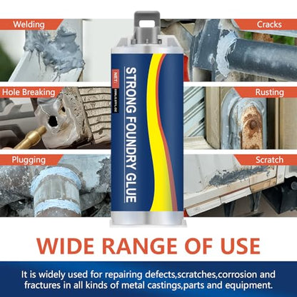 Strong Foundry Glue, Metal Repair Glue,High Temperature Resistant Casting Repair, Magic Welding Glues Premium Liquid Welding Filler for Metal Defects and Repairs(2Pcs-85ml)