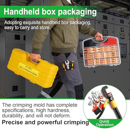 Twidec/230PCS Battery Cable Ends Kit and 10 Ton Hydraulic Crimping Tool - color: 231pcs