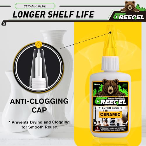 Ceramic CA Glue, Porcelain Clear Super Glue for DIY & Repairs, 2 oz - size: 2 Ounce, style: Ceramic Super Glue