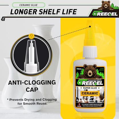 Ceramic CA Glue, Porcelain Clear Super Glue for DIY & Repairs, 2 oz - size: 2 Ounce, style: Ceramic Super Glue