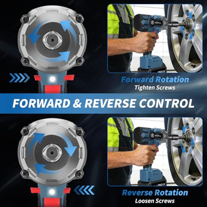 CloudDream 900Ft-lbs(1200N.m) Cordless Impact Wrench, Brushless 3800RPM - color: 1200n