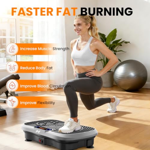 AXV Vibration Plate Exercise Machine Fitness Platform Body Vibrating Board - color: SLIM.SILVER