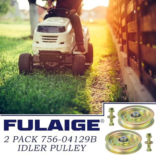 2 Pack 753-08171 756-04129B Idler Pulley for Cub Cadet 50" RZT 50 - color: M2 2x756-04129B Yellow