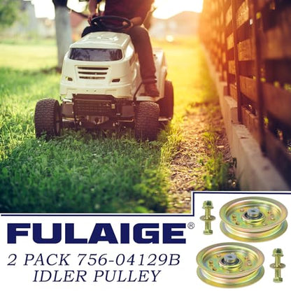 2 Pack 753-08171 756-04129B Idler Pulley for Cub Cadet 50" RZT 50 - color: M2 2x756-04129B Yellow