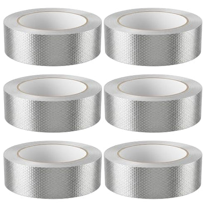 6 Rolls Greenhouse Tape, 1.18in x 65ft Each Polycarbonate Tape for Green House Panels, Heavy Duty Aluminum Foil Tape, Waterproof UV Resistant Self-Adhesive Seal for Greenhouse Roofing Outdoor Repairs
