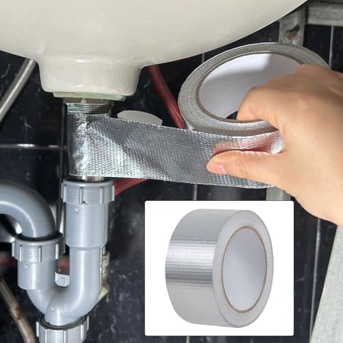 Aluminum Foil Duct Tape, High-Temp Seal for HVAC - 2" x 22Yds - size: 2 Inch X 66 Feet