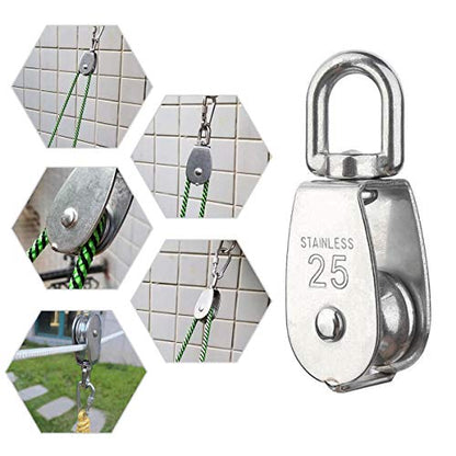 Rocaris 6 Pack M25 Lifting Single Pulley Roller Loading 330Ibs - size: M25-6pcs