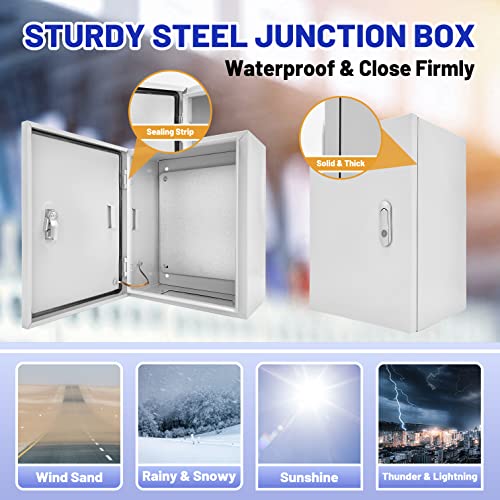Outdoor Electrical Box 16x12x8 NEMA 4X IP66 Waterproof Junction Box - size: 16 x 12 x 8''