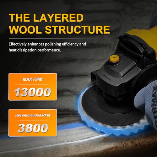 3Pcs 5" Wool Felt Polishing Wheel Discs for Metal Aluminum Grinder