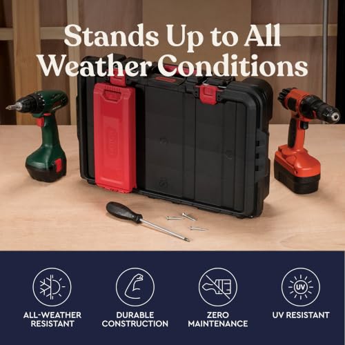 Keter Stack N' Roll Power Tool Case with Removable Dividers - color: Black/Red, size: Power Tool Organizer