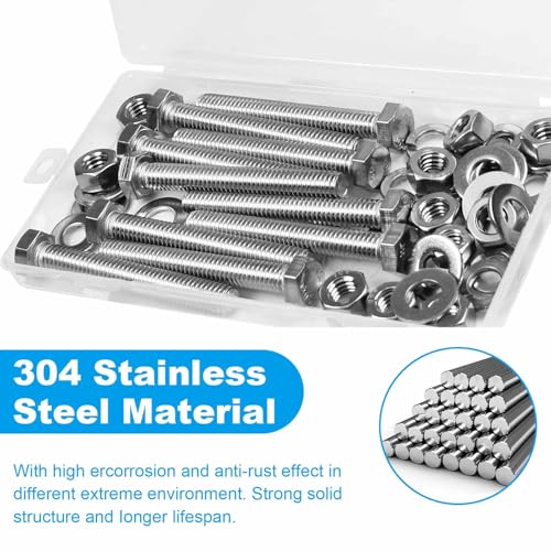 10 Sets 1/4-20 x 3 Hex Head Screw Bolt,Nuts,Flat & Lock Washers - size: 1/4-20 x 3"