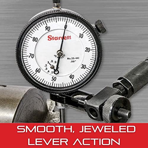 Starrett 711 Last Word Dial Test Indicator, .030" Range, .0005" Graduation - size: 0-0.03", White Dial, style: 0.0005" Graduation